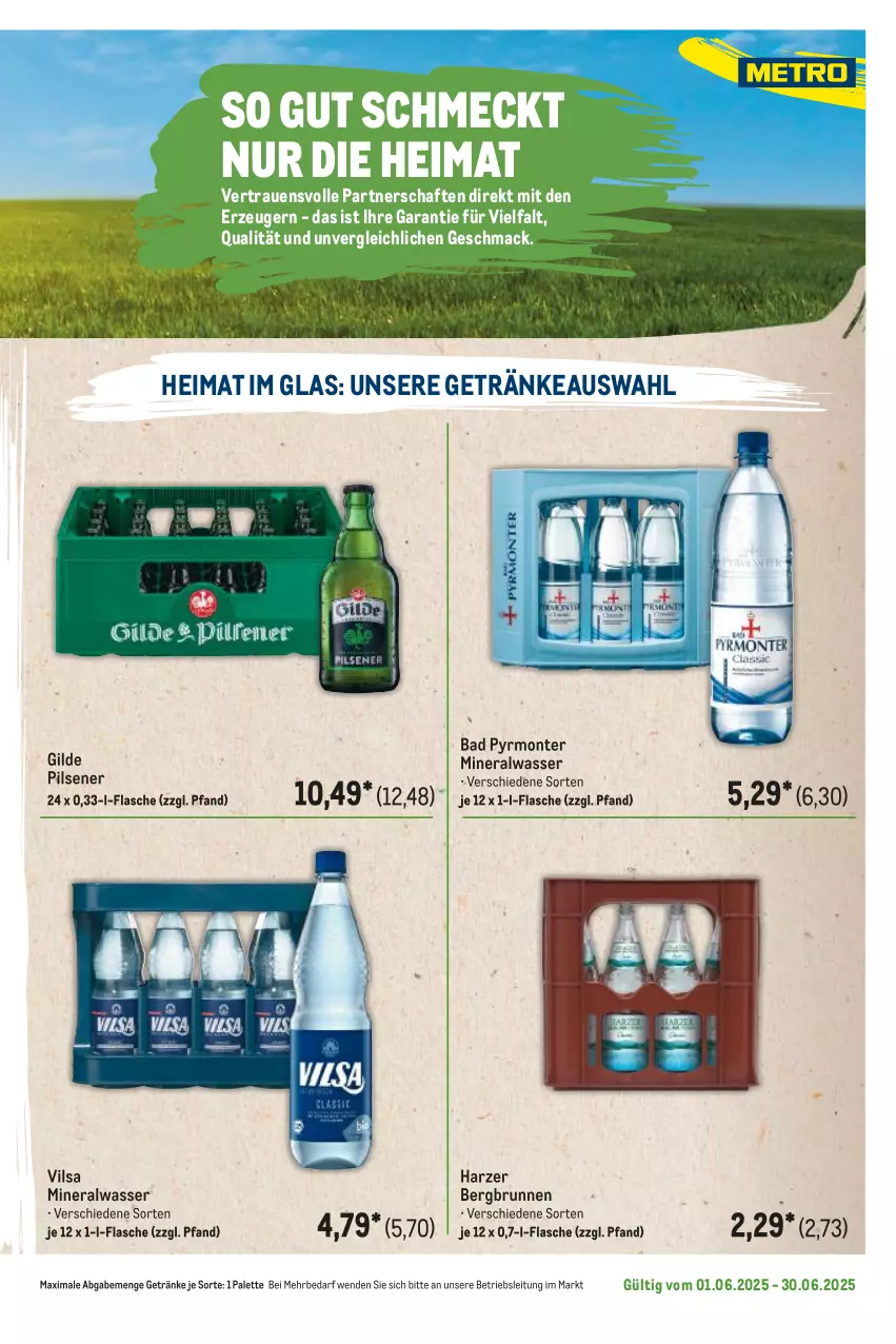 Aktueller Prospekt Metro - Regionaler Flyer - von 01.06 bis 30.06.2025 - strona 29 - produkty: Alwa, Bad, brunnen, flasche, getränk, getränke, mac, mineralwasser, monte, Palette, pils, pilsener, Ti, vilsa, wasser