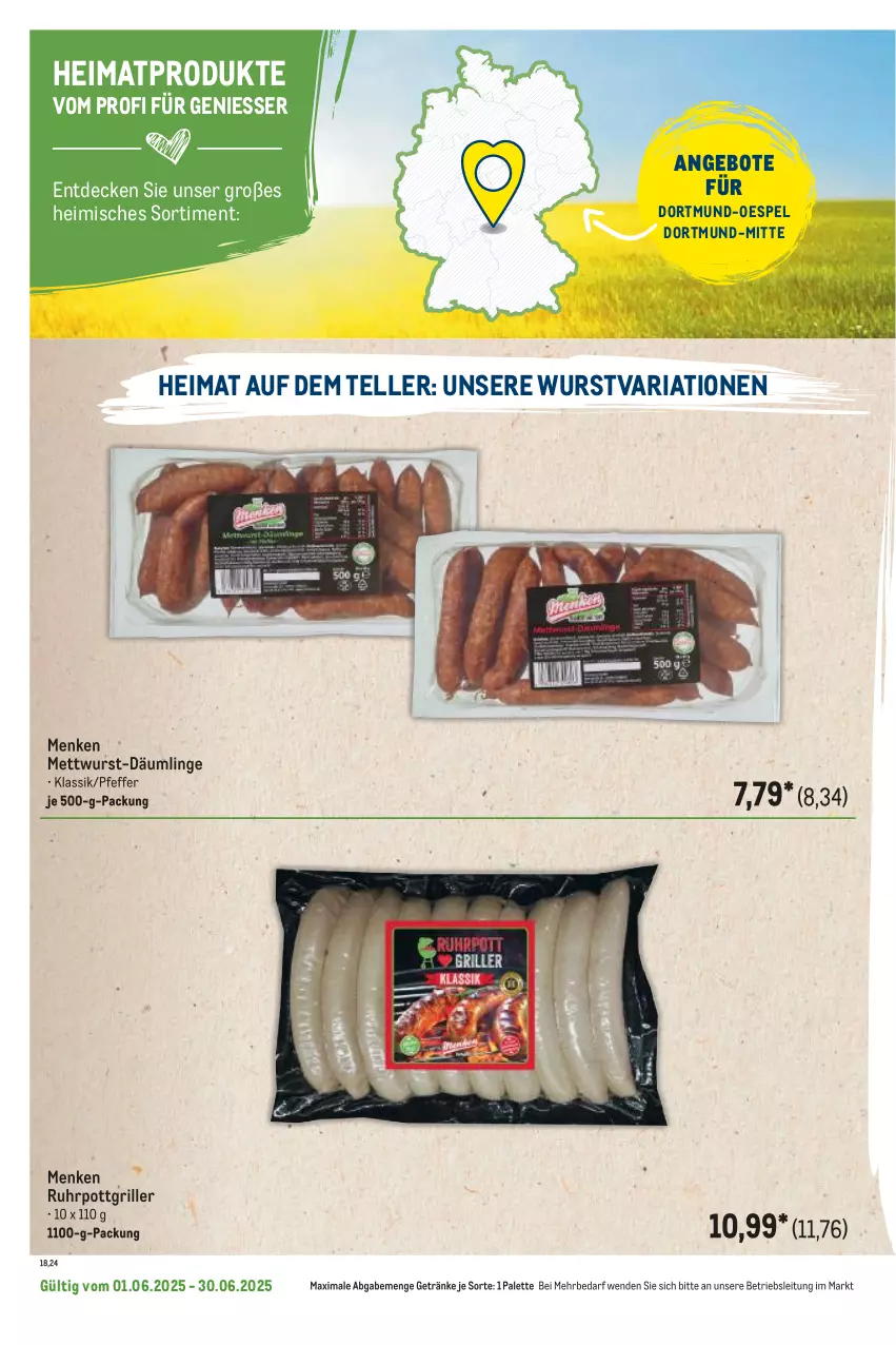 Aktueller Prospekt Metro - Regionaler Flyer - von 01.06 bis 30.06.2025 - strona 34 - produkty: angebot, angebote, decke, elle, getränk, getränke, grill, Mett, mettwurst, Palette, pfeffer, Ria, teller, Ti, uhr, wurst