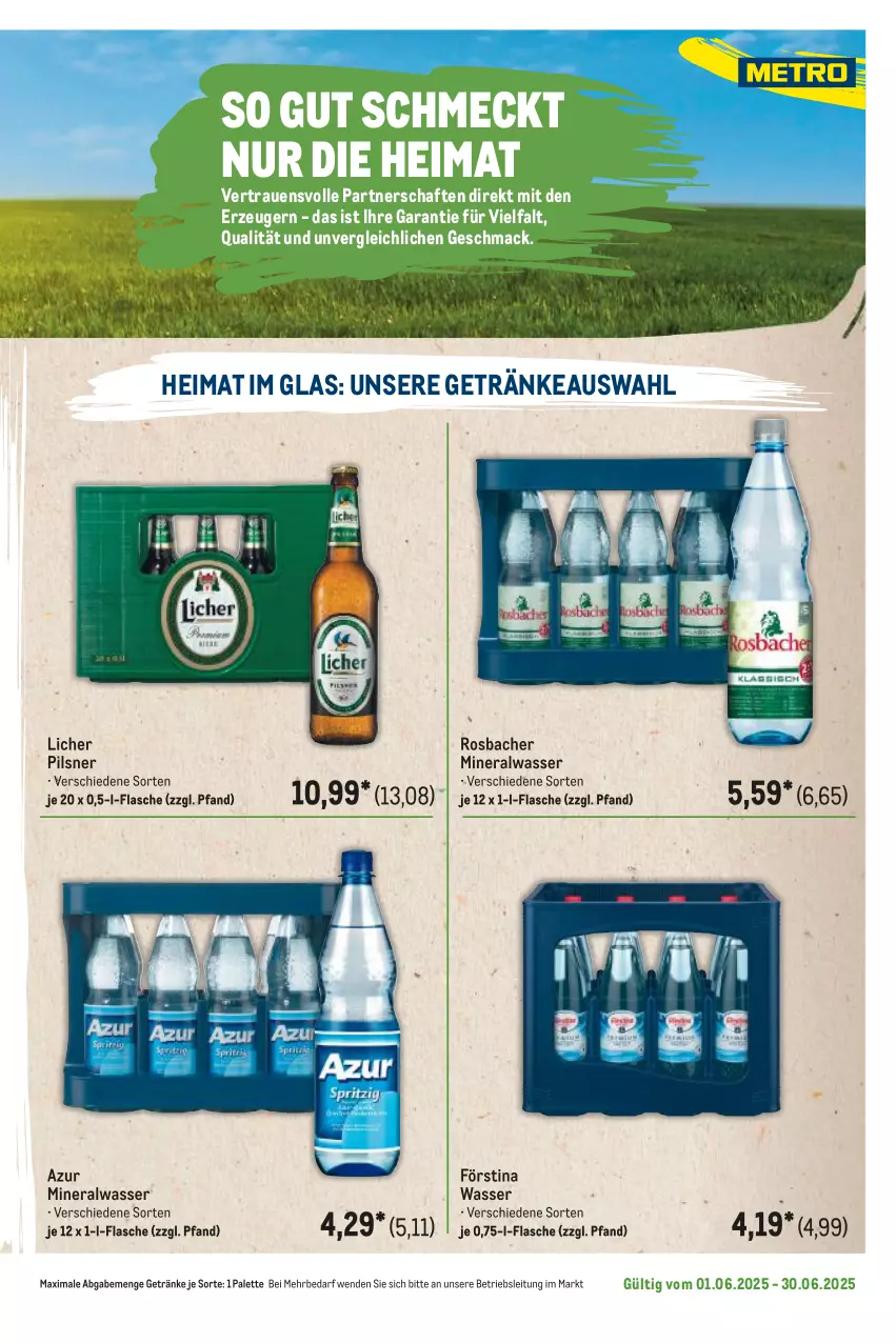 Aktueller Prospekt Metro - Regionaler Flyer - von 01.06 bis 30.06.2025 - strona 61 - produkty: Alwa, flasche, getränk, getränke, mac, mineralwasser, Palette, pils, pilsner, Ti, wasser