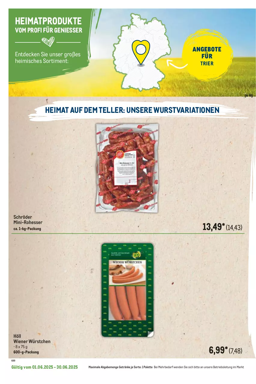 Aktueller Prospekt Metro - Regionaler Flyer - von 01.06 bis 30.06.2025 - strona 64 - produkty: angebot, angebote, decke, elle, getränk, getränke, Palette, Ria, teller, Ti, wiener, wiener würstchen, wurst, würstchen