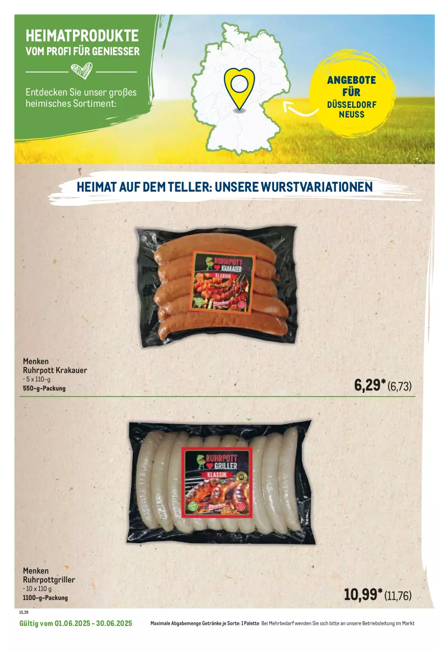 Aktueller Prospekt Metro - Regionaler Flyer - von 01.06 bis 30.06.2025 - strona 70 - produkty: angebot, angebote, auer, decke, elle, getränk, getränke, grill, krakauer, Palette, Ria, teller, Ti, uhr, wurst
