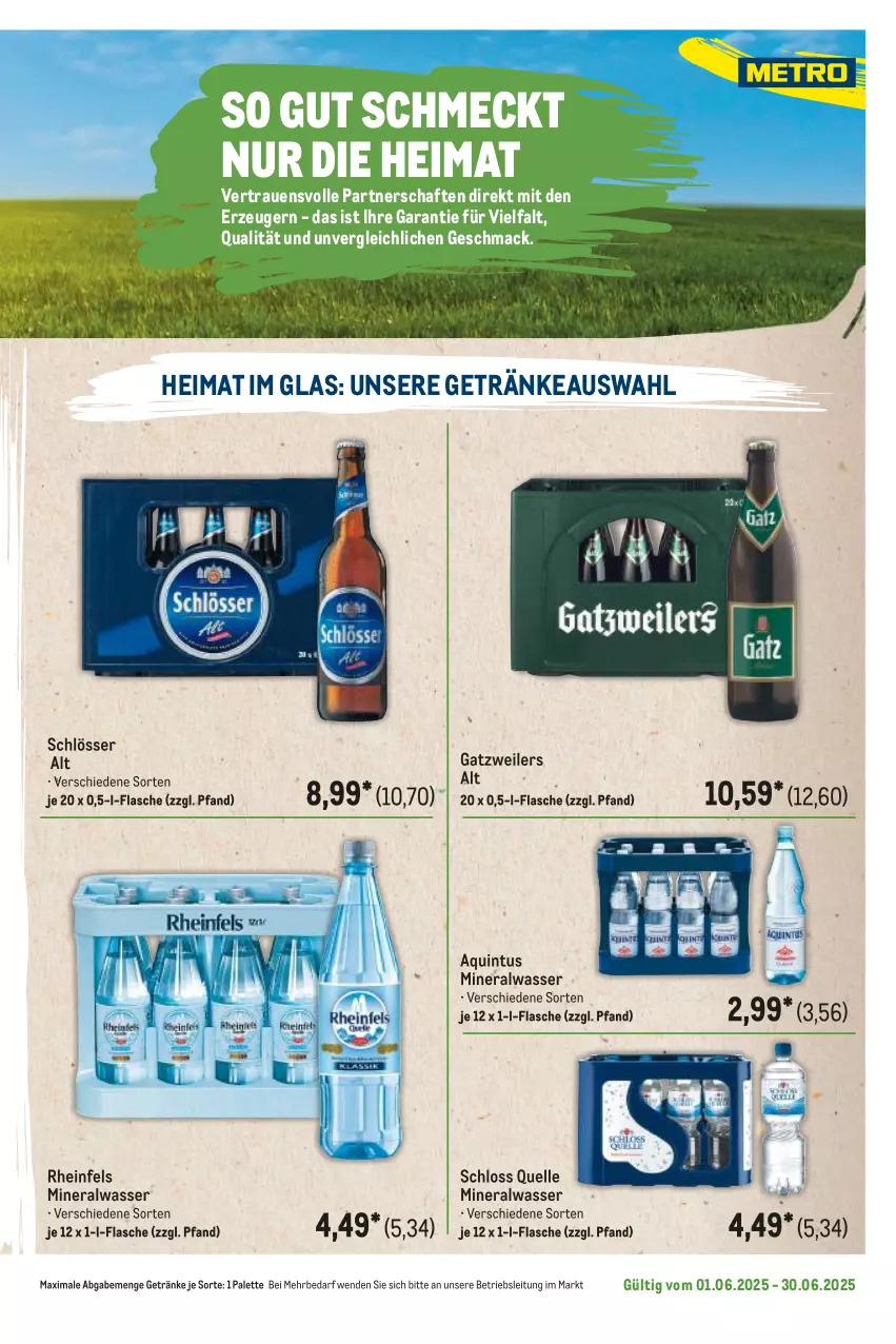Aktueller Prospekt Metro - Regionaler Flyer - von 01.06 bis 30.06.2025 - strona 71 - produkty: Alwa, elle, flasche, getränk, getränke, mac, mineralwasser, Palette, Ti, wasser