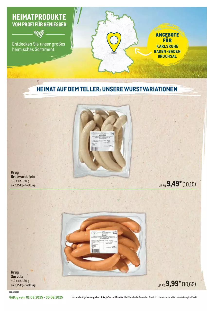Aktueller Prospekt Metro - Regionaler Flyer - von 01.06 bis 30.06.2025 - strona 90 - produkty: angebot, angebote, Bad, bratwurst, decke, elle, getränk, getränke, Palette, Ria, teller, Ti, wurst