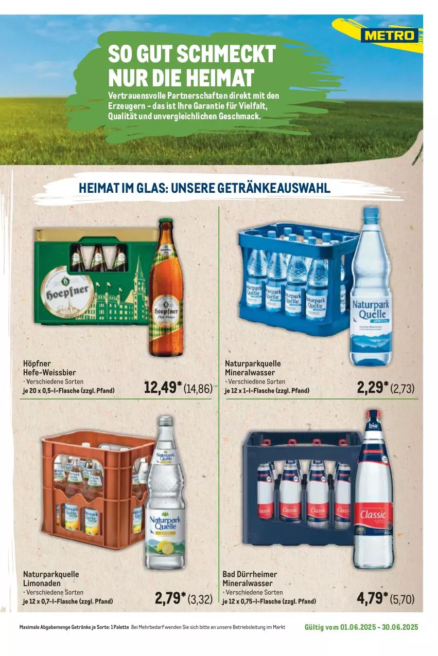 Aktueller Prospekt Metro - Regionaler Flyer - von 01.06 bis 30.06.2025 - strona 91 - produkty: Alwa, Bad, bier, eimer, eis, elle, flasche, getränk, getränke, Hefe, limo, limonade, limonaden, mac, mineralwasser, natur, Palette, Ti, wasser, weissbier