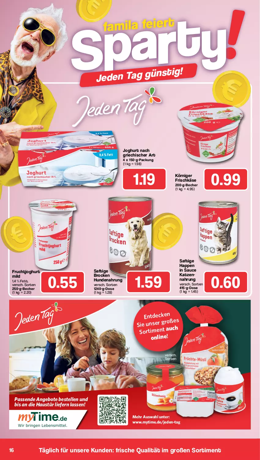 Aktueller Prospekt Famila - Prospekte - von 08.01 bis 13.01.2024 - strona 16 - produkty: angebot, angebote, aust, Becher, Brock, decke, elle, frischkäse, frucht, fruchtjoghurt, hundenahrung, joghur, joghurt, joghurt mild, joghurt nach, Käse, Körniger Frischkäse, saft, sauce, Ti