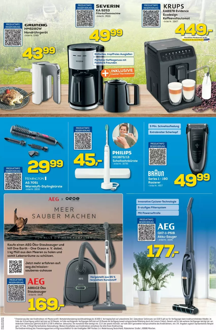 Aktueller Prospekt Euronics - Prospekte - von 28.06 bis 05.07.2023 - strona 7 - produkty: aeg, auto, Brei, filterkaffee, gin, grundig, kaffee, kaffeegenuss, kaffeemaschine, kaffeevollautomat, krups, LG, nuss, Schütze, severin, Sport, staubsauger, Ti