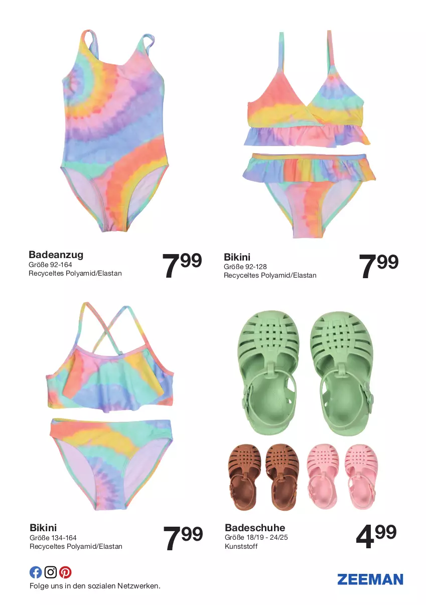 Aktueller Prospekt Zeeman - Prospekte - von 30.03 bis 12.04.2024 - strona 27 - produkty: Anzug, Bad, badeanzug, bikini, LG, schuhe