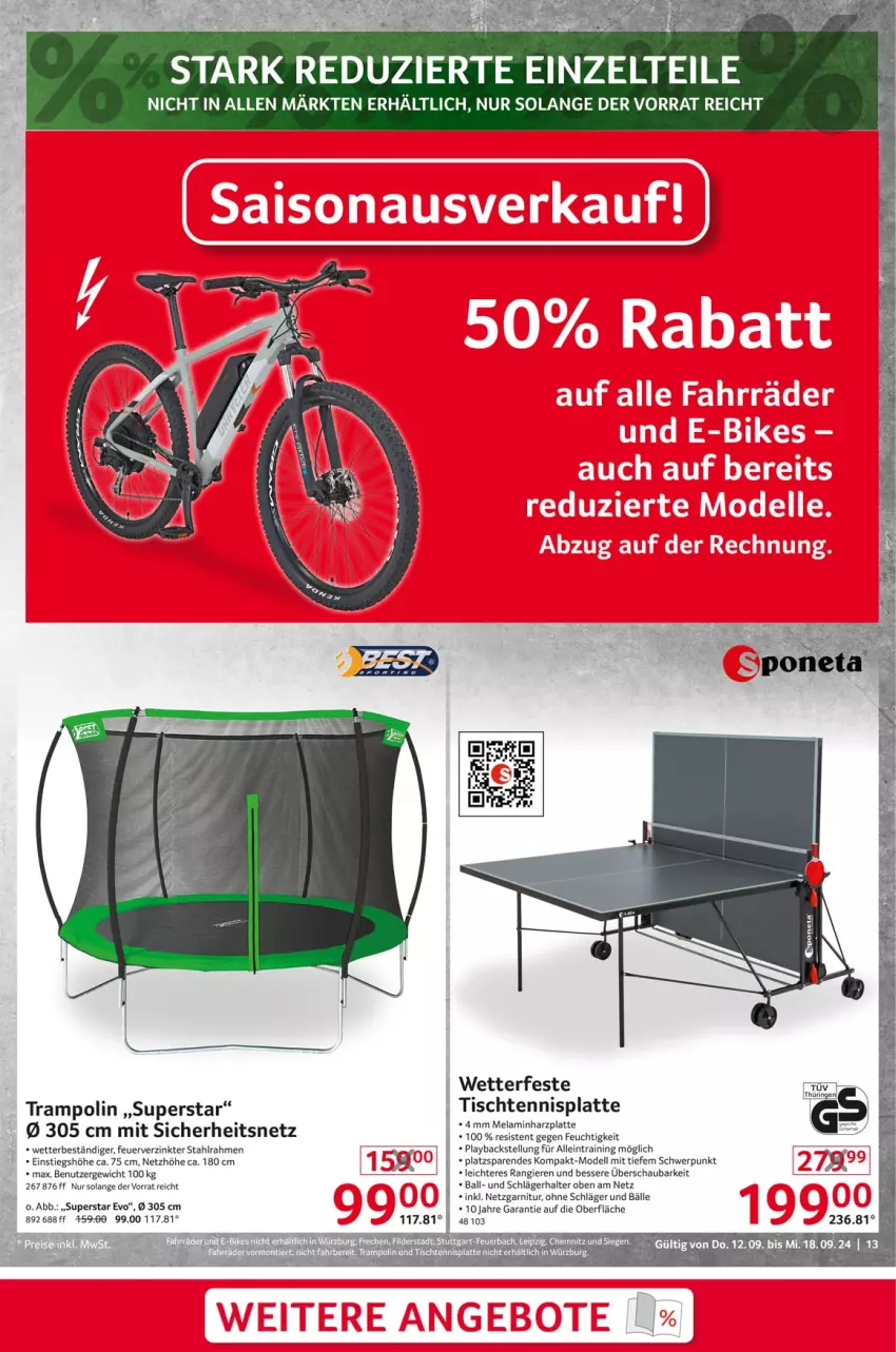 Aktueller Prospekt Selgros - Non Food - von 12.09 bis 18.09.2024 - strona 13 - produkty: ball, dell, garnitur, latte, Mode, Ti, tisch, Trampolin, Zelt