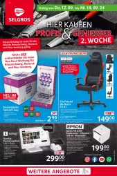 Gazetka promocyjna Selgros - Non Food - Gazetka - ważna od 18.09 do 18.09.2024 - strona 1 - produkty: acer, chefsessel, din a4, drucker, epson, Holz, kissen, kopierpapier, leine, LG, office, papier, sessel, Software, Ti, touchscreen, usb