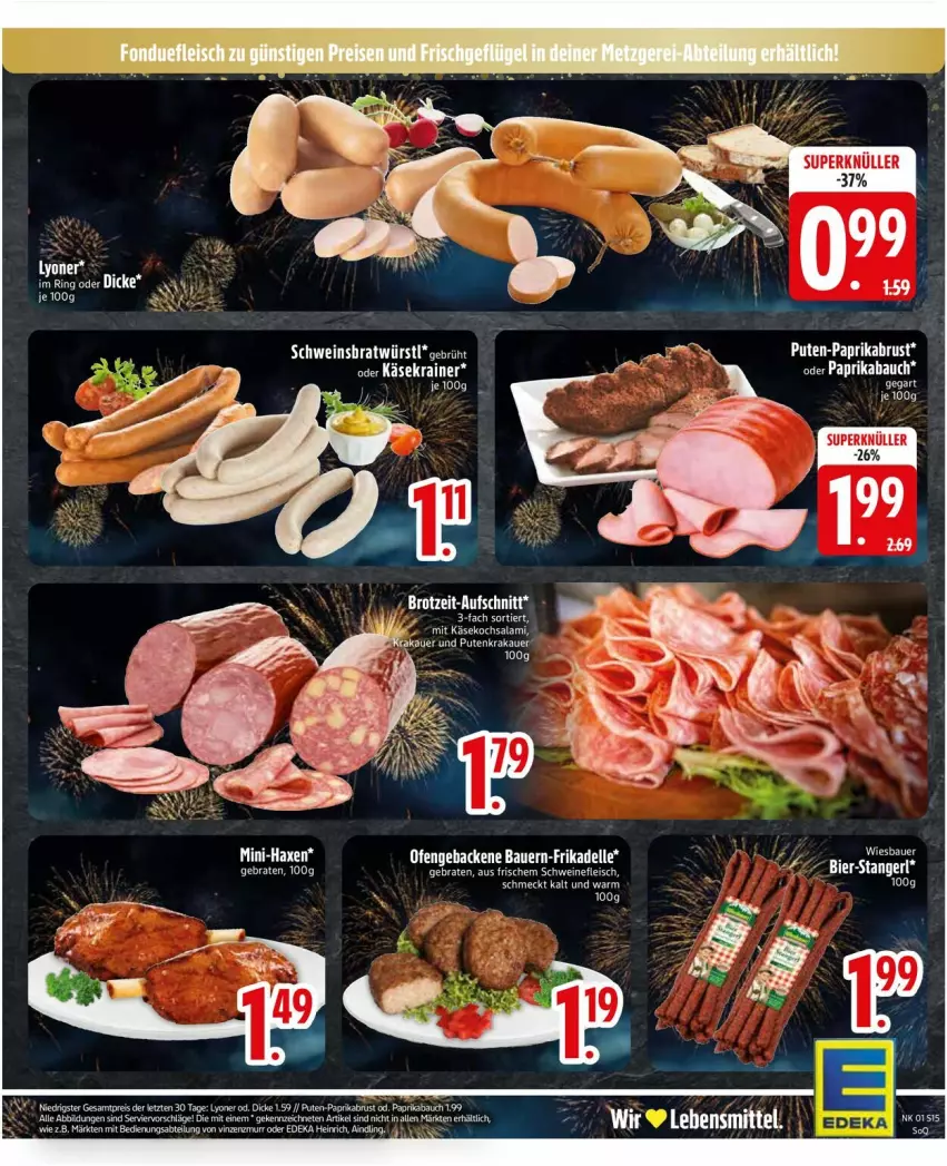 Aktueller Prospekt Edeka - Prospekte - von 29.12.2026 bis 03.01.2027 - strona 17 - produkty: auer, axe, Bau, Bauer, bio, dell, eis, elle, geback, Haxe, Käse, lyoner, Ofen, paprika, pute, reis, salami, tee, Ti, wiesbauer, Yo, ZTE