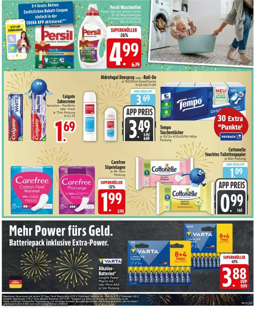 Aktueller Prospekt Edeka - Prospekte - von 29.12.2026 bis 03.01.2027 - strona 25 - produkty: carefree, colgate, cottonelle, creme, eis, elle, flasche, LG, longlife, reis, roll-on, slip, slipeinlagen, Tasche, taschen, taschentücher, Tempo, Ti, tücher, varta, zahncreme