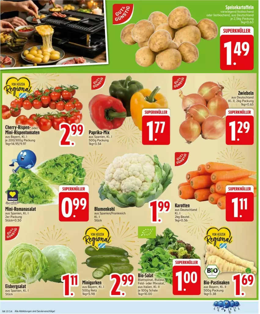 Aktueller Prospekt Edeka - Prospekte - von 29.12.2026 bis 03.01.2027 - strona 6 - produkty: asti, beutel, bio, blattspinat, cola, eis, eisbergsalat, gurke, gurken, karotten, paprika, Romanasalat, rucola, salat, Schal, Schale, spinat, Ti, zwiebel, zwiebeln