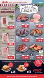 Gazetka promocyjna Famila - Prospekte - Gazetka - ważna od 15.04 do 15.04.2023 - strona 6 - produkty: auer, Bau, Bauer, brötchen, buch, eis, fleisch, fleischwurst, Holz, knoblauch, kochschinken, leine, lyoner, mac, Mett, metten, Mettenden, mettwurst, mit oder ohne knoblauch, paprika, reis, rind, rinder, rindfleisch, sac, schinken, schnitzel, schwein, schweine, schweinemett, snack, snacks, Speck, südtiroler, tesa, Ti, tuc, wein, weine, wurst, Yo, zwiebel