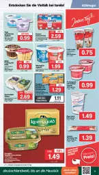 Gazetka promocyjna Famila - Prospekte - Gazetka - ważna od 15.04 do 15.04.2023 - strona 9 - produkty: actimel, actimel drink, aust, Becher, butter, caffè latte, danone, danone actimel drink, decke, drink, eier, eierspätzle, eimer, eis, elle, frucht, Fruchtquark, gin, Griechischer Joghurt, henglein, irische butter, joghur, joghurt, kerrygold, kühlregal, latte, Müller, natur, nudel, nudeln, pfanne, pfannen, pizza, Pizzateig, pudding, quark, regal, reis, salat, salate, schoko, Skyr, Soße, spreewälder, Ti, ZTE