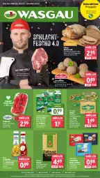 Gazetka promocyjna Wasgau - Gazetka - ważna od 27.01 do 27.01.2024 - strona 1 - produkty: angebot, angebote, auer, Bau, Bauer, Becher, beere, beeren, Brei, brot, Brühe, butter, creme, dallmayr, eis, elle, ente, erdbeere, erdbeeren, flasche, fleisch, frische milch, Gemüsebrühe, kerrygold, Knödel, Kochcreme, Leberknödel, mac, mehl, milch, mit gemüse, rama, rama cremefine, rapsöl, reis, ritter, ritter sport, salz, Schal, Schale, schoko, schokolade, Sport, Ti, wasser, wein, weizenmischbrot