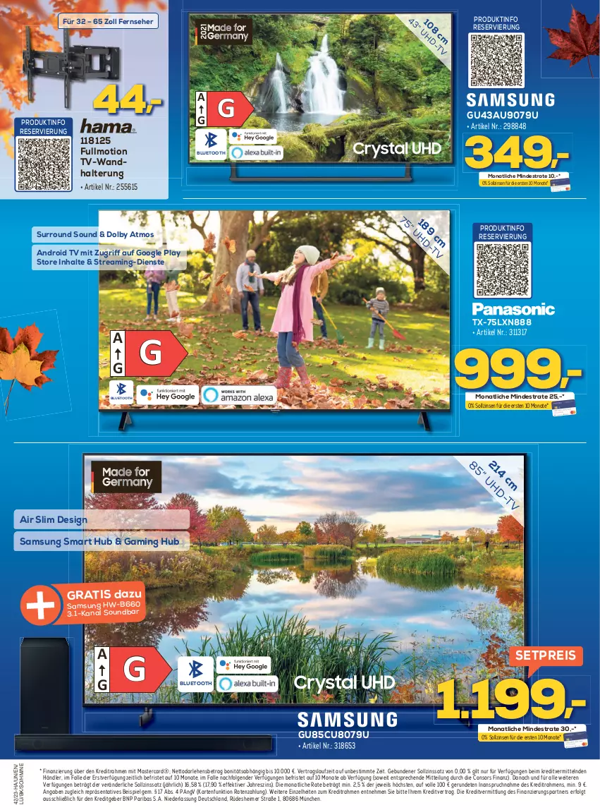 Aktueller Prospekt Berlet - Markt ändern > - von 16.10 bis 22.10.2023 - strona 2 - produkty: Android TV, consors finanz, eimer, eis, fernseher, google play, LG, mastercard, reis, Samsung, soundbar, Ti, wandhalterung