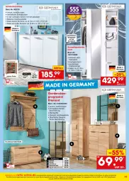 Gazetka promocyjna Netto Marken-Discount - Online-Angebote August - Gazetka - ważna od 31.08 do 31.08.2022 - strona 39 - produkty: angebot, Bank, Brei, eis, Garderobe, garderobenschrank, Germ, hochglanz, Holz, kleid, kleider, Kompaktgarderobe, latte, LG, ndk, paneel, reis, Ria, Schrank, schubkasten, schuhschrank, spiegel, Ti, versandkostenfrei, ZTE