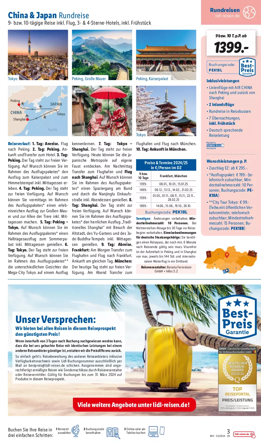 Aktueller Prospekt Lidl - März Reise-Highlights - von 28.02 bis 31.03.2024 - strona 3 - produkty: angebot, angebote, auer, aust, bavaria fernreisen gmbh, bestpreis, Brei, buch, Buddha, decke, eis, elle, erde, Garten, gin, Heu, HP, inklusivleistungen, Kaiser, mac, Metro, reis, reiseveranstalter, reiseverlauf, Ria, tee, telefon, Ti, Tiere, tisch, Yo