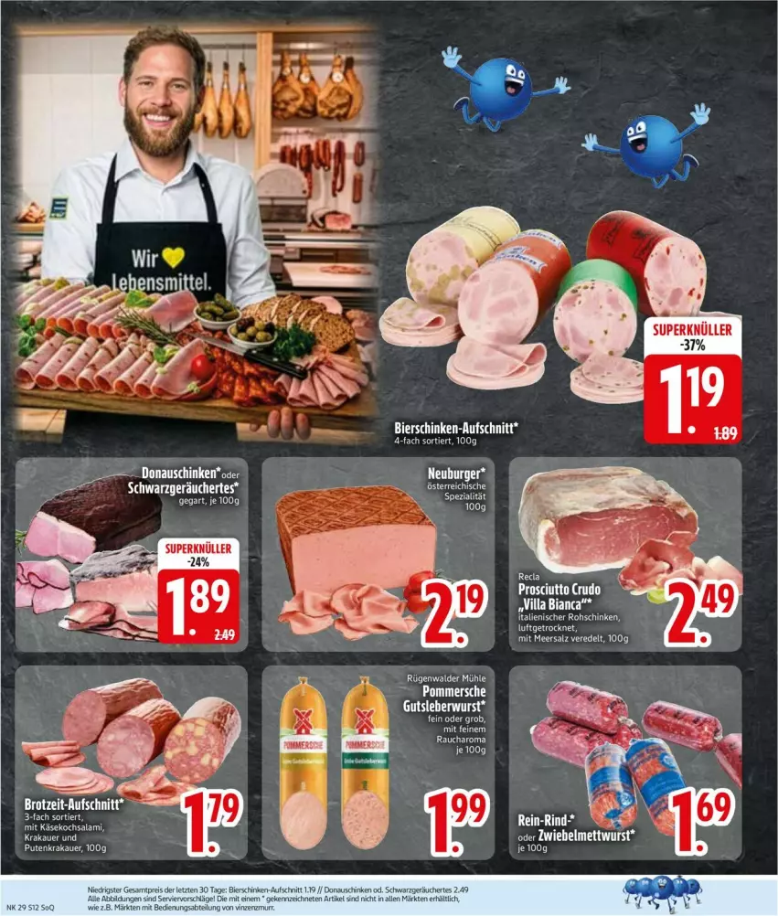 Aktueller Prospekt Edeka - Prospekte - von 13.07 bis 18.07.2026 - strona 14 - produkty: auer, aufschnitt, brot, Käse, krakauer, Pommersche, prosciutto, prosciutto crudo, Rauch, rind, salami, Ti