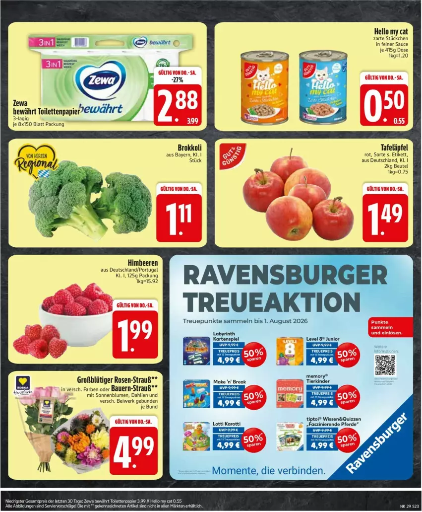 Aktueller Prospekt Edeka - Prospekte - von 13.07 bis 18.07.2026 - strona 25 - produkty: auer, Bau, Bauer, beere, beeren, beutel, binden, blume, blumen, brokkoli, dahlie, ente, erde, himbeer, himbeere, himbeeren, Kartenspiel, Kinder, papier, rosen, sonnenblume, sonnenblumen, tafeläpfel, Ti, Tiptoi, toilettenpapier, zewa, ZTE