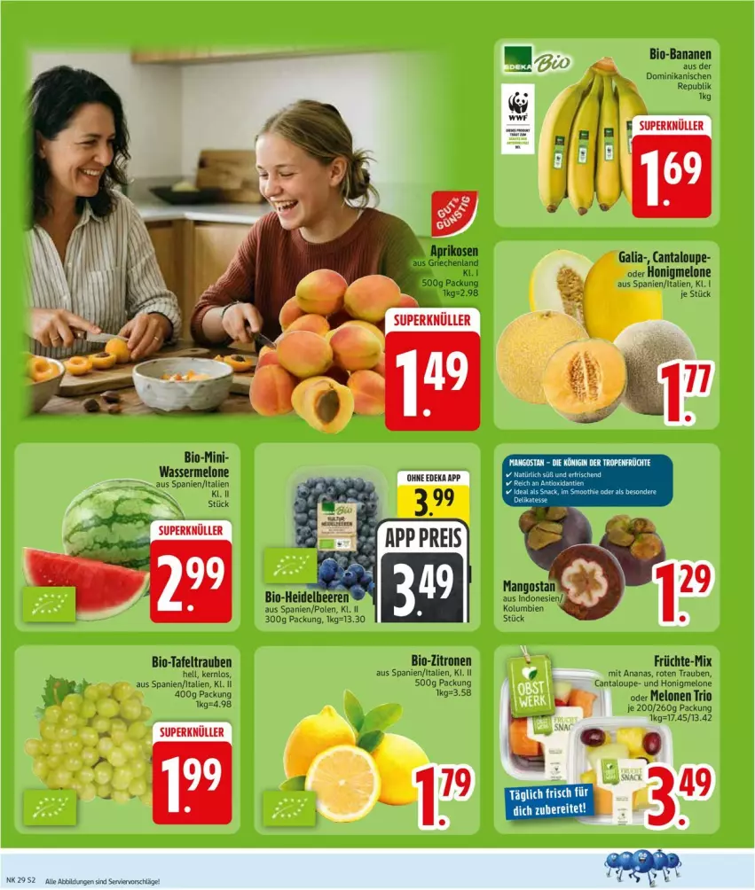 Aktueller Prospekt Edeka - Prospekte - von 13.07 bis 18.07.2026 - strona 4 - produkty: ananas, banane, bananen, bio, bio-bananen, früchte, honig, honigmelone, melone, melonen, trauben, zitrone