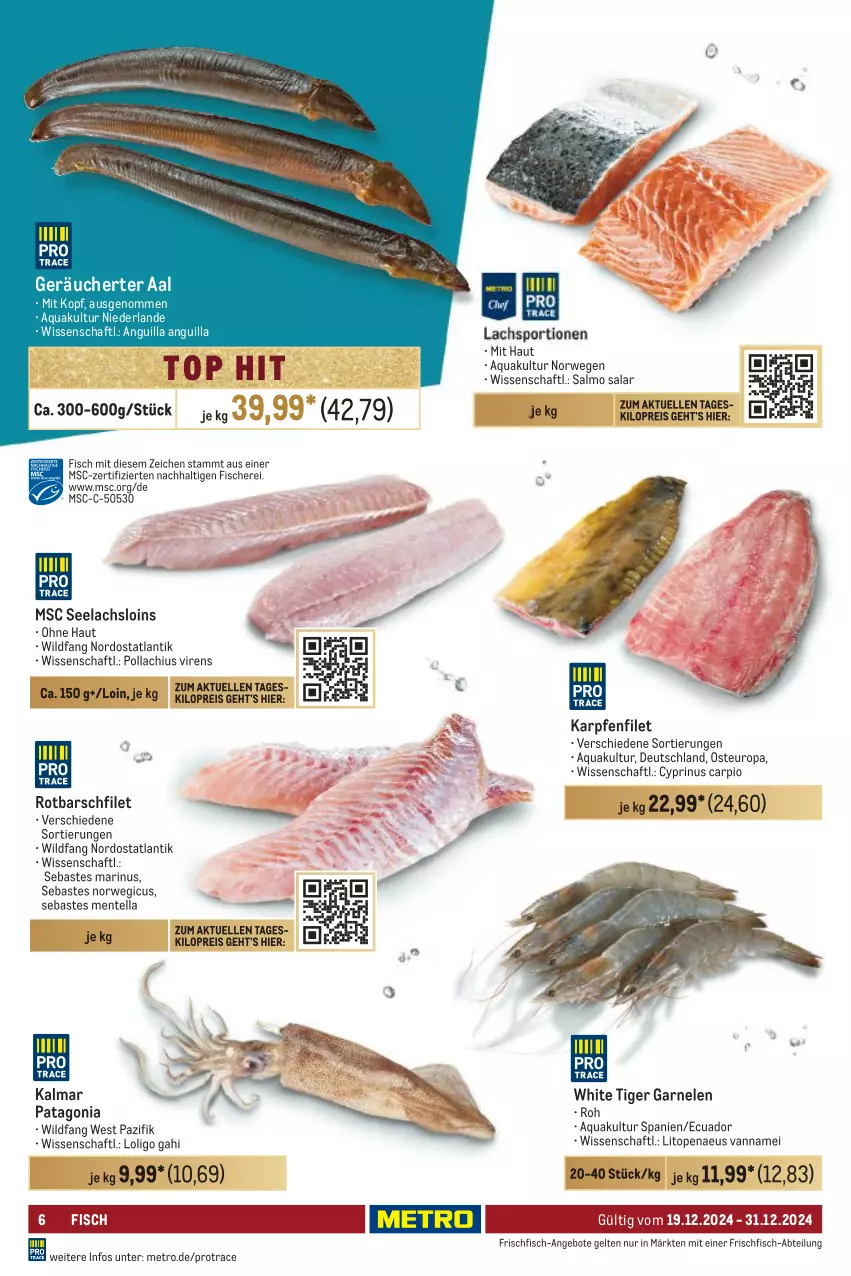 Aktueller Prospekt Metro - Food-Nonfood - von 19.12 bis 31.12.2024 - strona 6 - produkty: Abtei, angebot, angebote, aqua, eis, elle, ente, filet, fisch, fische, Fischer, frischfisch, garnelen, lachs, Metro, reis, Rotbarsch, rotbarschfilet, rwe, Schere, Sport, Ti, Wild