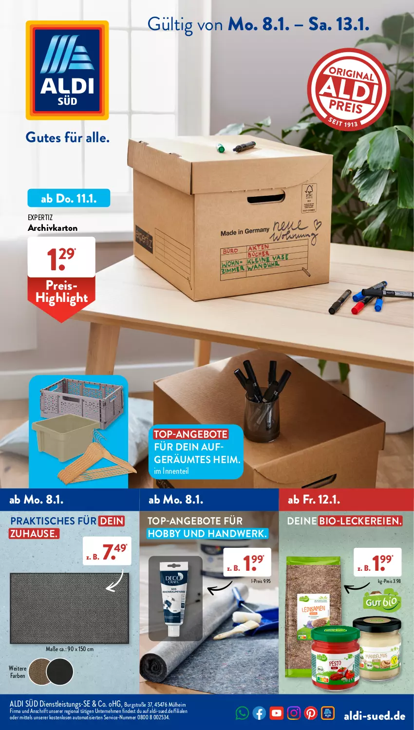 Aktueller Prospekt AldiSud - IN ZWEI WOCHEN - von 08.01 bis 13.01.2023 - strona 1 - produkty: aldi, angebot, angebote, auto, bio, eis, ente, expertiz, Hobby, reis, Ti, tisch, top-angebot