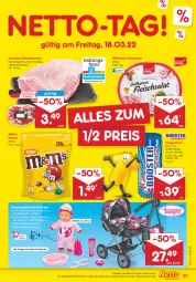Gazetka promocyjna Netto Marken-Discount - Filial-Angebote - Gazetka - ważna od 19.03 do 19.03.2022 - strona 39 - produkty: angebot, Bau, braten, drink, eis, energy drink, flasche, fleisch, fleischsalat, geschirr, Puppe, Puppenwagen, reis, salat, schwein, schweine, Tasche, Ti, umhängetasche, usb, wein, weine, ZTE