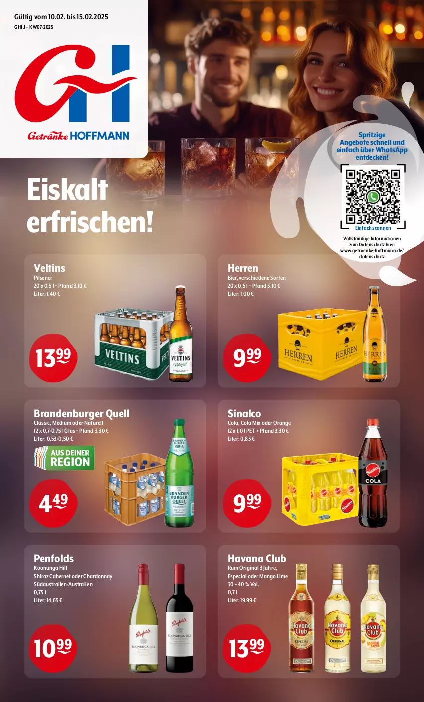 Aktueller Prospekt Getraenke Hoffmann - Prospekte - von 10.02 bis 15.03.2025 - strona 1 - produkty: angebot, angebote, aust, bier, burger, cabernet, chardonnay, cola, decke, eis, gin, Havana Club, mango, natur, orange, pils, pilsener, rel, rum, sinalco, Ti, veltins