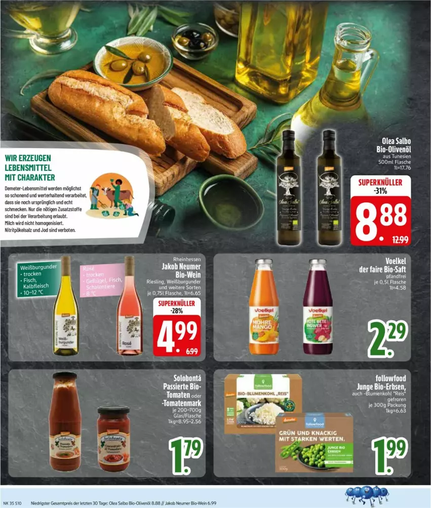 Aktueller Prospekt Edeka - Prospekte - von 25.08 bis 30.08.2025 - strona 12 - produkty: bio, Bio-Olivenöl, Bio-Wein, eis, erde, flasche, jako, lebensmittel, milch, olive, oliven, olivenöl, reis, salz, Ti, tomate, tomaten, tomatenmark, wein, ZTE
