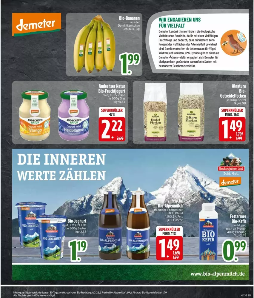 Aktueller Prospekt Edeka - Prospekte - von 25.08 bis 30.08.2025 - strona 13 - produkty: alpenmilch, andechser natur, bett, Betten, bio, Bio-Fruchtjogurt, eis, ente, frucht, jogurt, LG, mac, milch, natur, natura, reis, sekt, Ti, Wild, ZTE