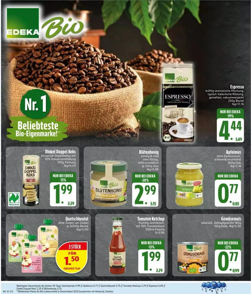 Aktueller Prospekt Edeka - Prospekte - von 25.08 bis 30.08.2025 - strona 14 - produkty: apfel, apfelmus, beutel, bio, Blüte, blütenhonig, creme, flasche, honig, kakao, natur, quetschbeutel, tee, Ti, tisch, tomate, tomaten