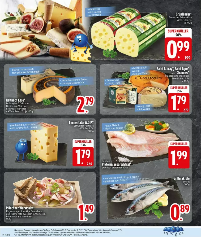 Aktueller Prospekt Edeka - Prospekte - von 25.08 bis 30.08.2025 - strona 18 - produkty: Abtei, albray, chaumes, deka, emmentaler, ente, gewürz, grünländer, hartkäse, Käse, pflanze, pflanzen, Pflanzenöl, rel, Saint Agur, saint albray, salat, schweizer hartkäse, weichkäse, wurst