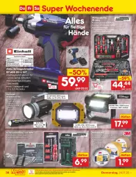 Gazetka promocyjna Netto Marken-Discount - Filial-Angebote - Gazetka - ważna od 26.11 do 26.11.2022 - strona 38 - produkty: akku, Arbeitsleuchte, Bau, Beba, eis, elle, gabel, koffer, ladegerät, Lampe, Leuchte, leuchten, ndk, Packband, reis, Ria, ring, Ringschlüsselsatz, Ti, werkzeug