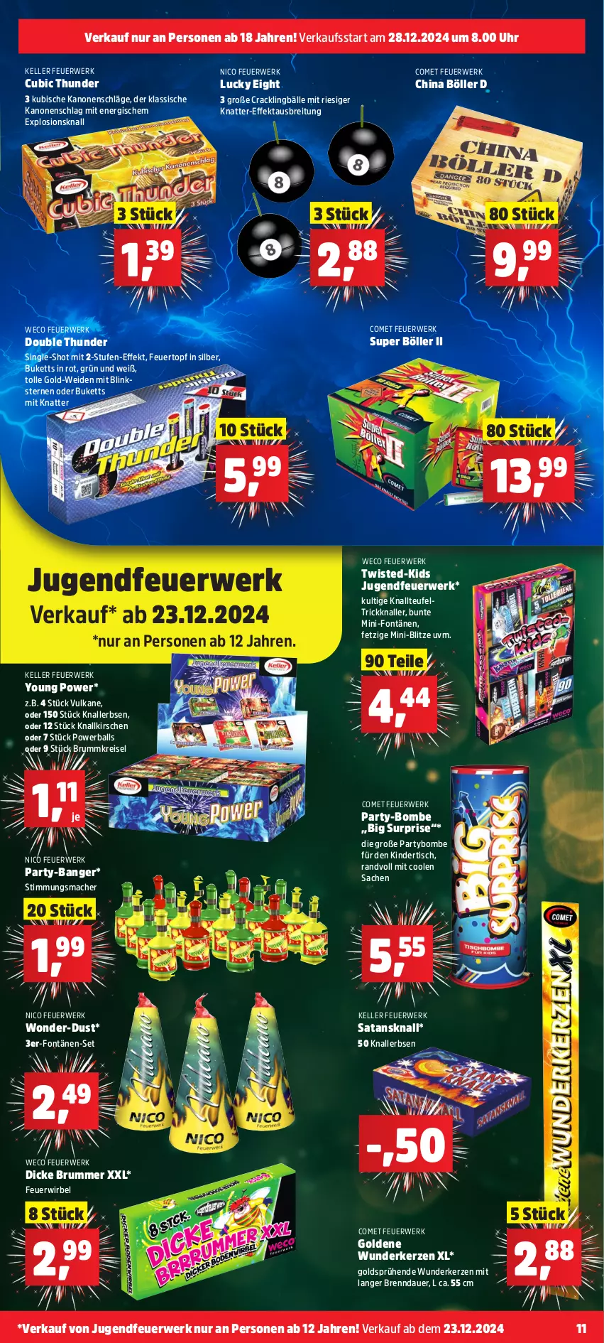 Aktueller Prospekt Thomas Philipps - von 28.12 bis 31.12.2024 - strona 11 - produkty: auer, ball, Brei, eis, elle, erbsen, Jugendfeuerwerk, Kanonenschläge, kerze, Kinder, kirsch, kirsche, kirschen, Knallerbsen, mac, powerball, reis, rum, rwe, sac, Ti, tisch, topf, uhr, usb, Yo