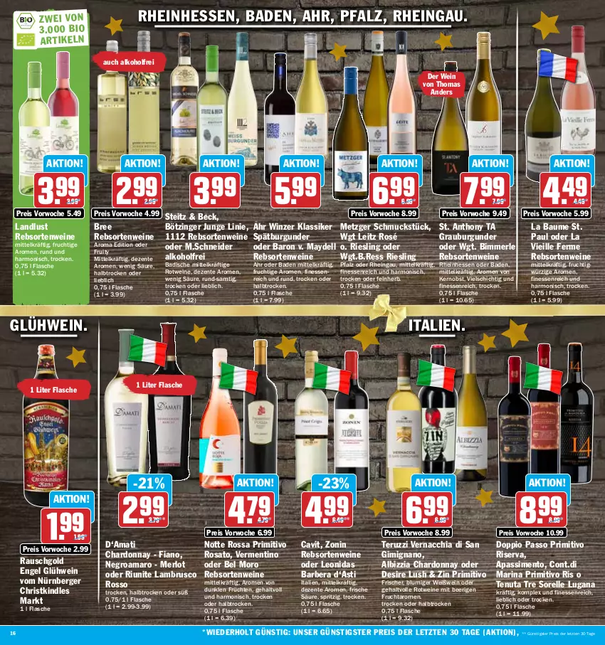 Aktueller Prospekt Hit - Prospekte - von 19.12 bis 24.12.2022 - strona 16 - produkty: ACC, alkohol, amaro, asti, Bad, Bau, Berger, bree, burgunder, chardonnay, chia, dell, doppio passo, eis, elle, Engel, ente, finesse, flasche, frucht, früchte, früchten, Glühwein, grauburgunder, Kindle, Lambrusco, leitz, merl, merlot, nürnberger, obst, passo, primitivo, rebsortenweine, reis, rel, riesling, riserva, rosato, rotwein, Schmuck, sim, spätburgunder, Ti, wein, weine, Weißwein, zonin, ZTE