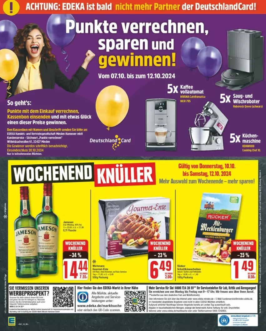 Aktueller Prospekt Edeka - Prospekte - von 07.10 bis 12.10.2024 - strona 16 - produkty: auto, deka, deutschland card, deutschlandcard, eis, reis, Ti