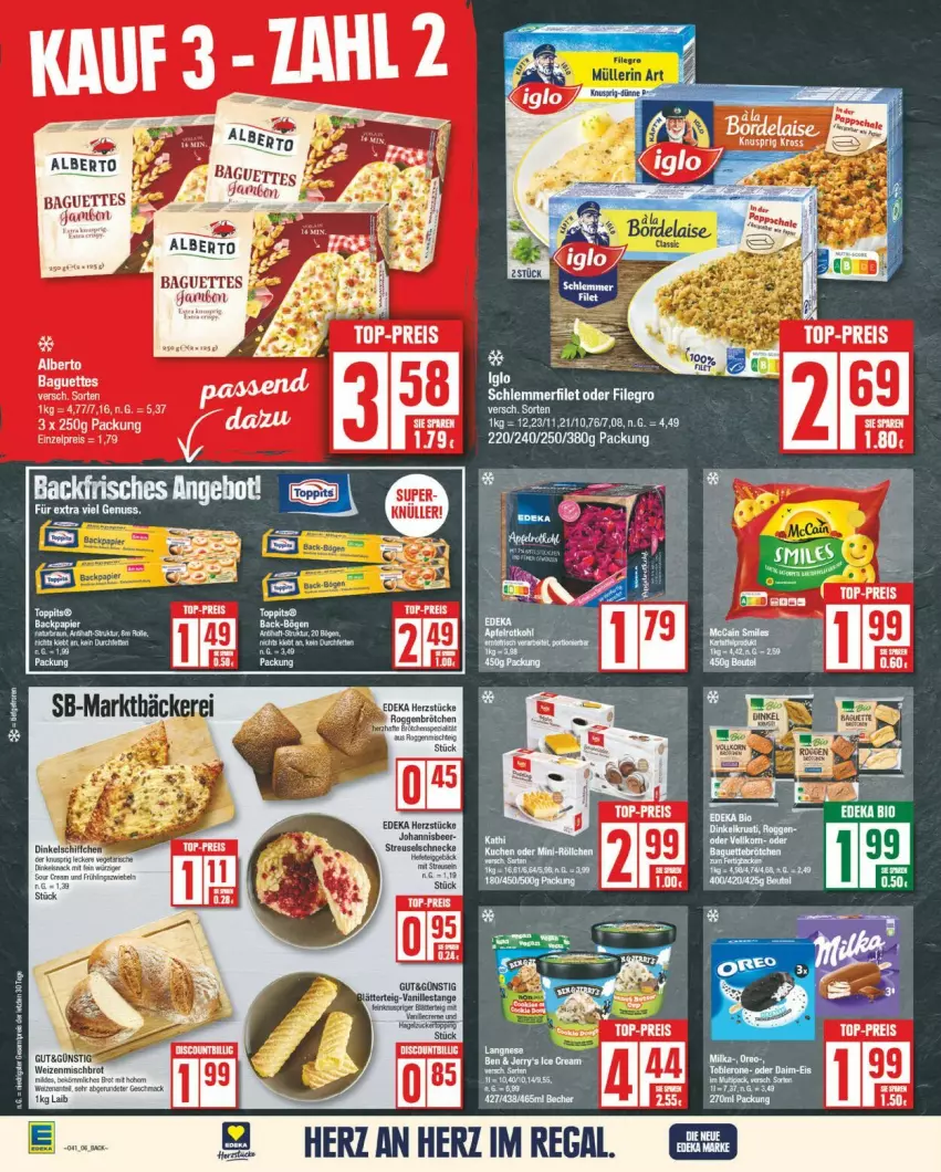 Aktueller Prospekt Edeka - Prospekte - von 07.10 bis 12.10.2024 - strona 6 - produkty: auer, baguette, baguettes, deka, eier, eis, reis