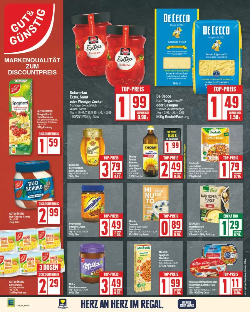 Aktueller Prospekt Edeka - Prospekte - von 07.10 bis 12.10.2024 - strona 8 - produkty: aufstrich, beutel, brot, brotaufstrich, discount, eis, frucht, reis, teigwaren, Ti