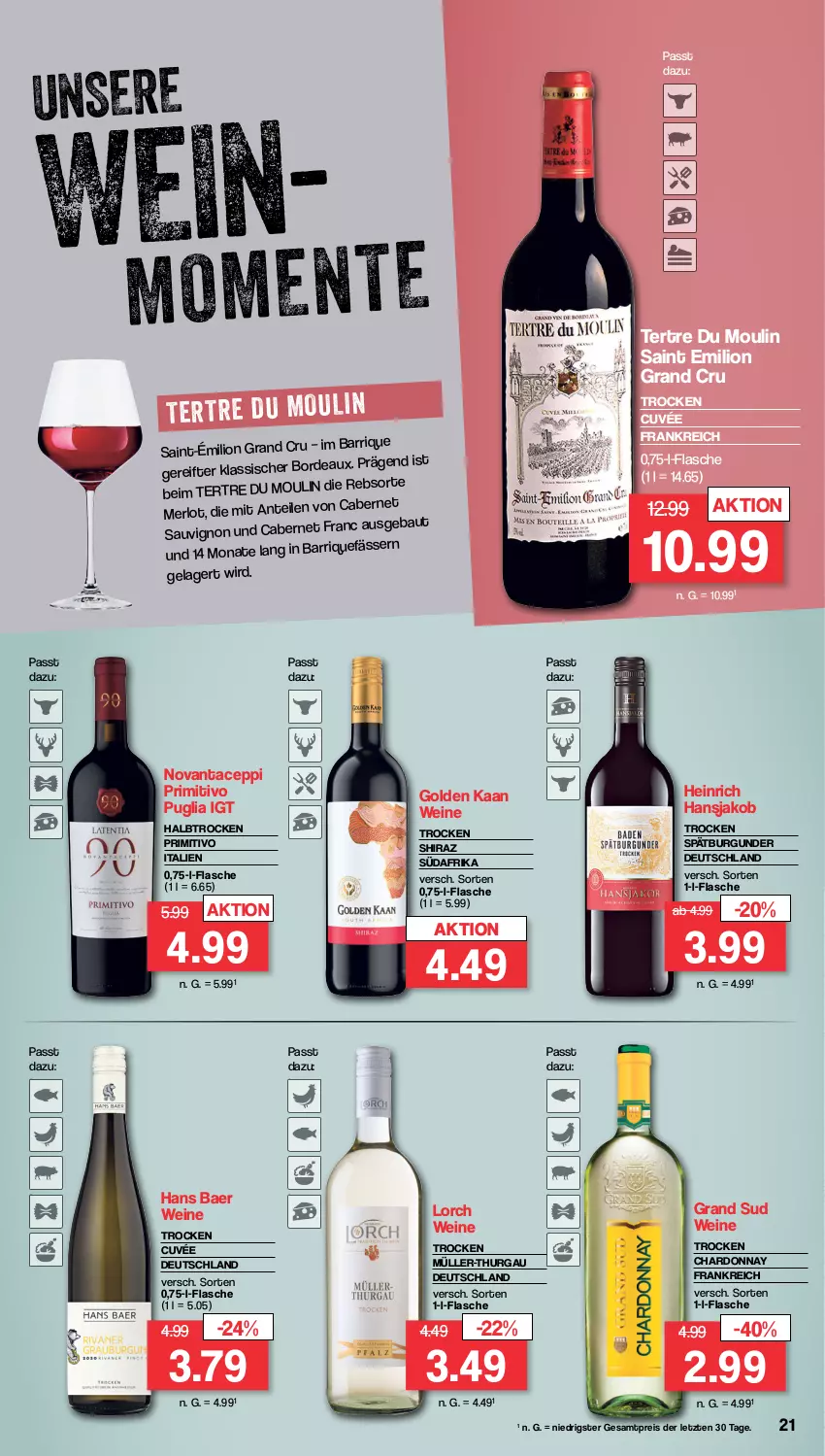 Aktueller Prospekt Famila - Prospekte - von 22.04 bis 27.04.2024 - strona 21 - produkty: Bau, burgunder, cabernet, chardonnay, cuvée, eis, flasche, grand sud, jako, lion, merl, merlot, Müller, Müller-Thurgau, primitivo, reis, sauvignon, spätburgunder, Ti, wein, weine, ZTE