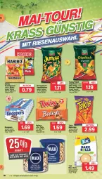 Gazetka promocyjna Famila - Prospekte - Gazetka - ważna od 27.04 do 27.04.2024 - strona 18 - produkty: balisto, beutel, chips, chipsfrisch, eis, erdnuss, flippies, frucht, fruchtgummi, funny-frisch, haribo, knoppers, Lakritz, mais, nuss, oder lakritz, oder twix, Ofen, reis, Spezi, Ti, tuc, twix, ZTE