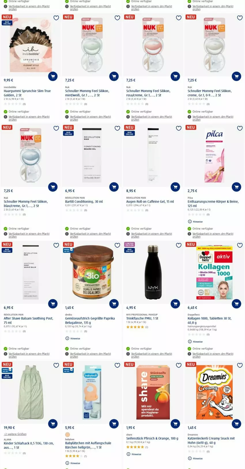 Aktueller Prospekt Dm Drogerie - Prospekte - von 29.05 bis 07.06.2023 - strona 11 - produkty: after shave, aufstrich, balsam, Beluga, bio, bio gemüse, caffe, creme, doppelherz, dreamies, eis, flasche, grill, Kinder, Kollagen, Lätzche, LG, mint, nuk, orange, paprika, pfirsich, Pilca, roll-on, sac, Schal, Schale, schlafsack, Seife, snack, tablet, tablett, Tablette, Ti, trinkflasche