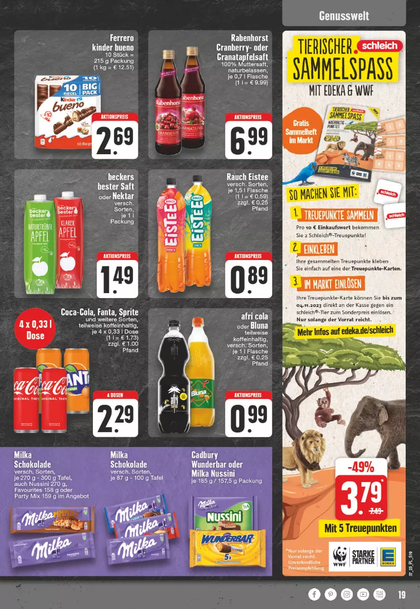 Aktueller Prospekt E Center - Angebote der Woche - von 11.09 bis 16.09.2023 - strona 19 - produkty: aktionspreis, angebot, apfel, apfelsaft, beko, deka, eis, elle, flasche, gin, grana, granatapfel, Kinder, kinder bueno, LG, mac, milka, nuss, Rana, Rauch, reis, saft, Schleich, schoko, schokolade, sprite, Ti