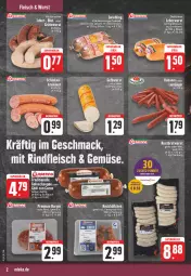 Gazetka promocyjna E Center - Angebote der Woche - Gazetka - ważna od 16.09 do 16.09.2023 - strona 2 - produkty: aktionspreis, asti, burger, cevapcici, chili, deutschland card, eis, elle, fleisch, gewürz, gulasch, Gulaschsuppe, kabanos, Kalbfleisch, kräuter, leberwurst, mac, Mett, mit kalbfleisch, natur, reis, rind, ring, schlauch, suppe, tee, Ti, wurst, zwiebel