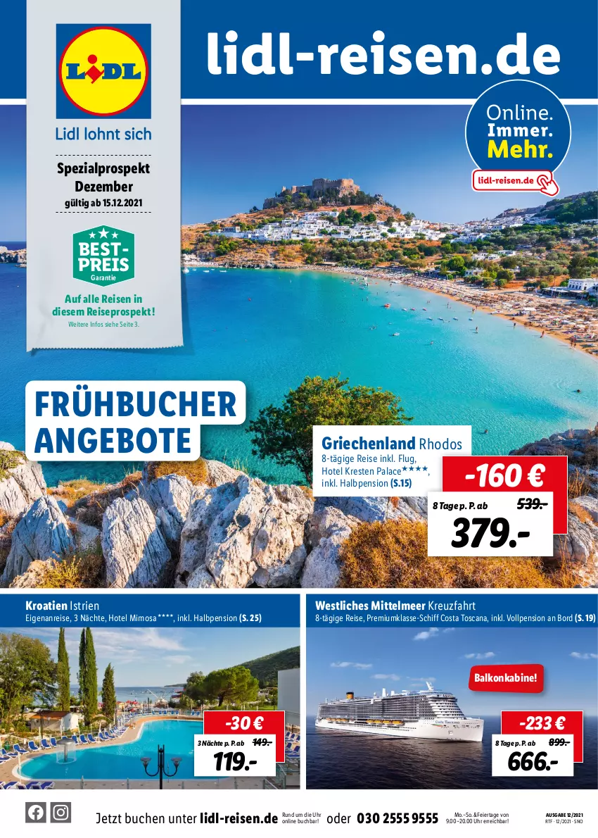 Aktueller Prospekt Lidl - Themenflyer Dezember 2021 - von 15.12.2021 bis 12.02.2022 - strona 1 - produkty: alpro, angebot, angebote, balkonkabine, bestpreis, buch, eier, eis, frühbucher angebot, reis, Spezi, Ti, uhr