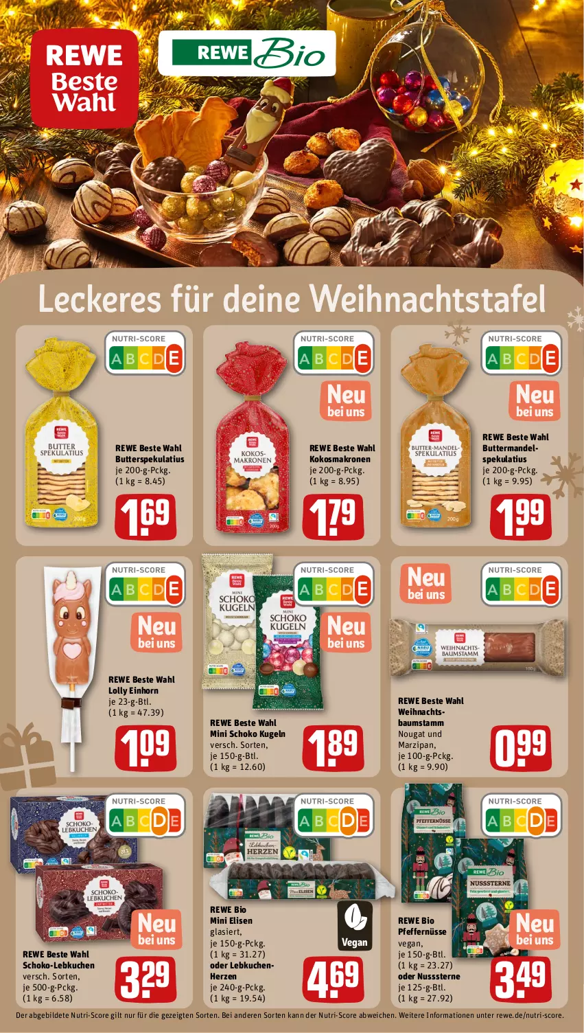 Aktueller Prospekt Rewe - Prospekte - von 06.11 bis 11.11.2023 - strona 13 - produkty: Bau, bio, butter, Butterspekulatius, kokos, krone, kuchen, Kugel, Lebkuchen, mandel, marzipan, nuss, pfeffer, rewe beste wahl, rewe bio, schoko, Ti