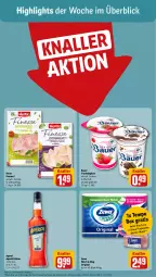 Gazetka promocyjna Rewe - Prospekte - Gazetka - ważna od 11.11 do 11.11.2023 - strona 2 - produkty: aperitif, aperol, auer, Bau, Bauer, Becher, finesse, frucht, fruchtjoghurt, gin, herta, herta finesse, joghur, joghurt, Tempo, Ti, zewa