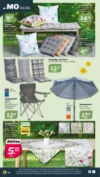 Gazetka promocyjna Netto - Woche 14 - Gazetka - ważna od 08.04 do 08.04.2023 - strona 22 - produkty: auer, Bank, campingstuhl, decke, eis, kissen, Läufer, mitteldecke, Ria, Sitzauflage, sitzkissen, sonnenschirm, stuhl, Ti, tisch, tischläufer, Tischwäsche, wasser, ZTE