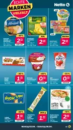 Gazetka promocyjna Netto - Woche 14 - Gazetka - ważna od 08.04 do 08.04.2023 - strona 5 - produkty: bavaria blu, bergader, dessert, ehrmann, Ehrmann Grand Dessert, ferdi fuchs, ferrero, grünländer, joghur, joghurt, Kinder, leibniz, margherita, Pick Up!, pizza, Pizzateig, Ria, sahne, Sahnejoghurt, tante fanny, Ti, zott