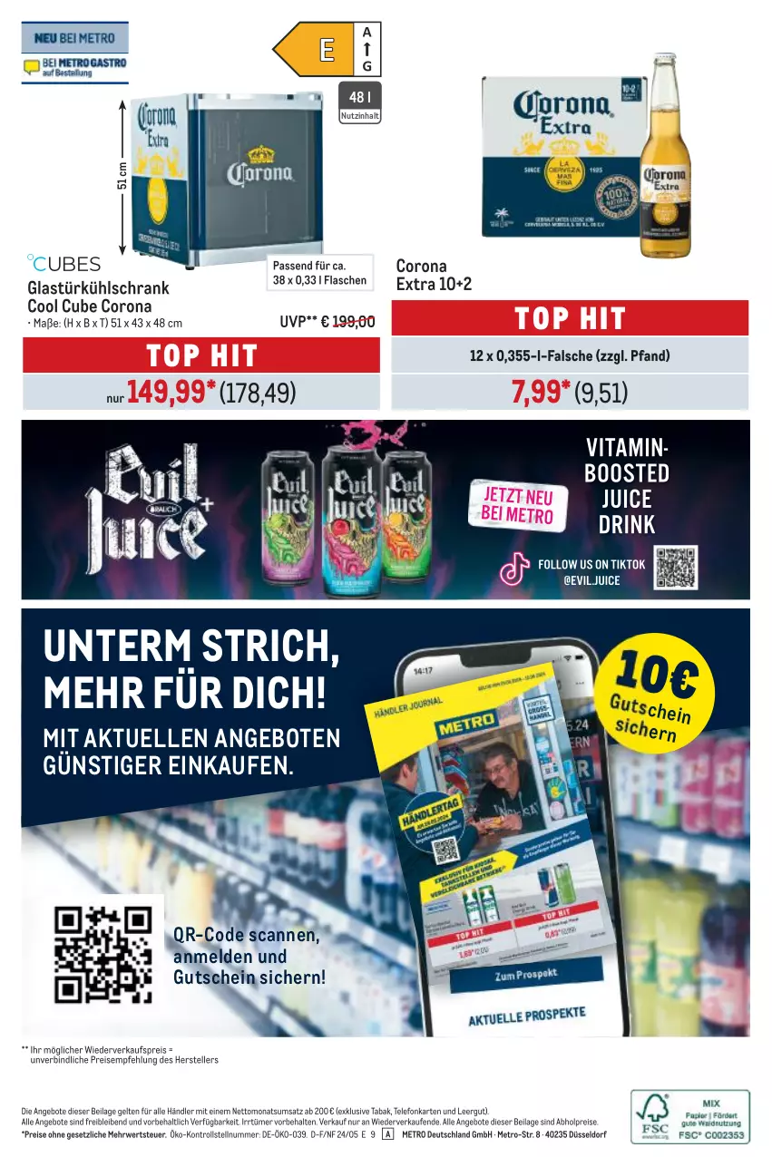 Aktueller Prospekt Metro - Händler Journal - von 29.05 bis 12.06.2024 - strona 20 - produkty: abholpreise, angebot, angebote, corona, corona extra, eis, elle, flasche, Glastür, gutschein, ilag, kühlschrank, Metro, reis, rwe, Schrank, telefon, teller, Ti